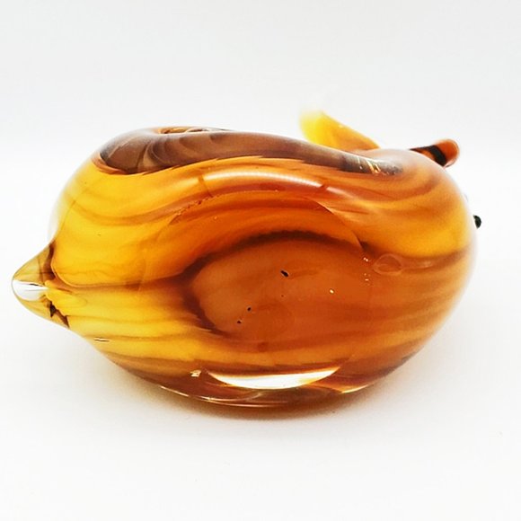 Murano? Art Glass Snail Handblown Amber Swirls - Picture 9 of 10